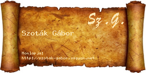 Szoták Gábor névjegykártya